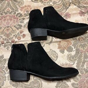 Black suede booties like new condition worn once